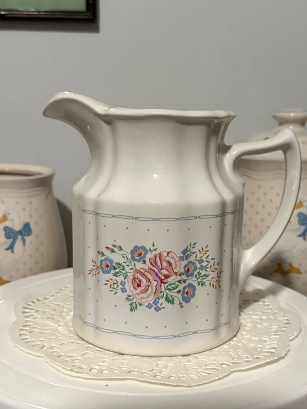 Vintage cottage core pitcher